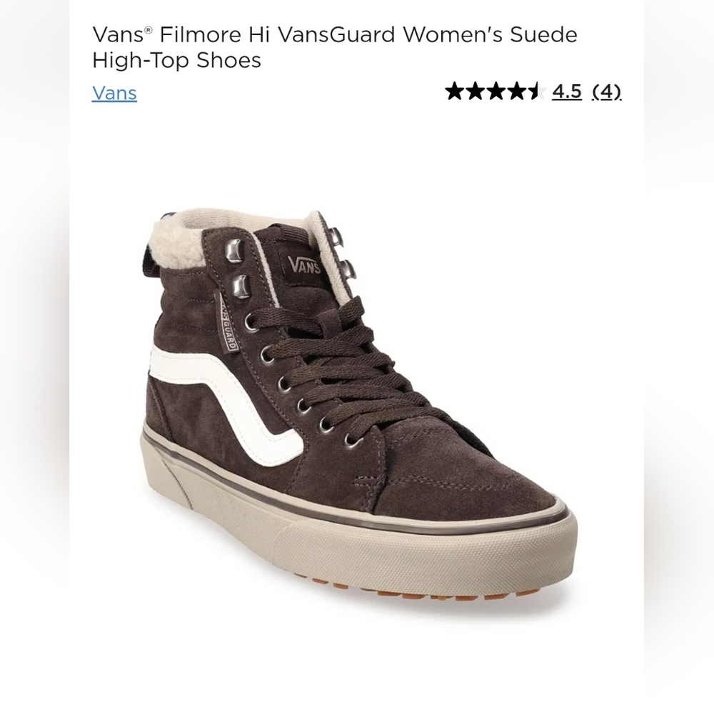 Women's Vans Filmore Hi VansGuard Brown Suede Size 8 Shoes